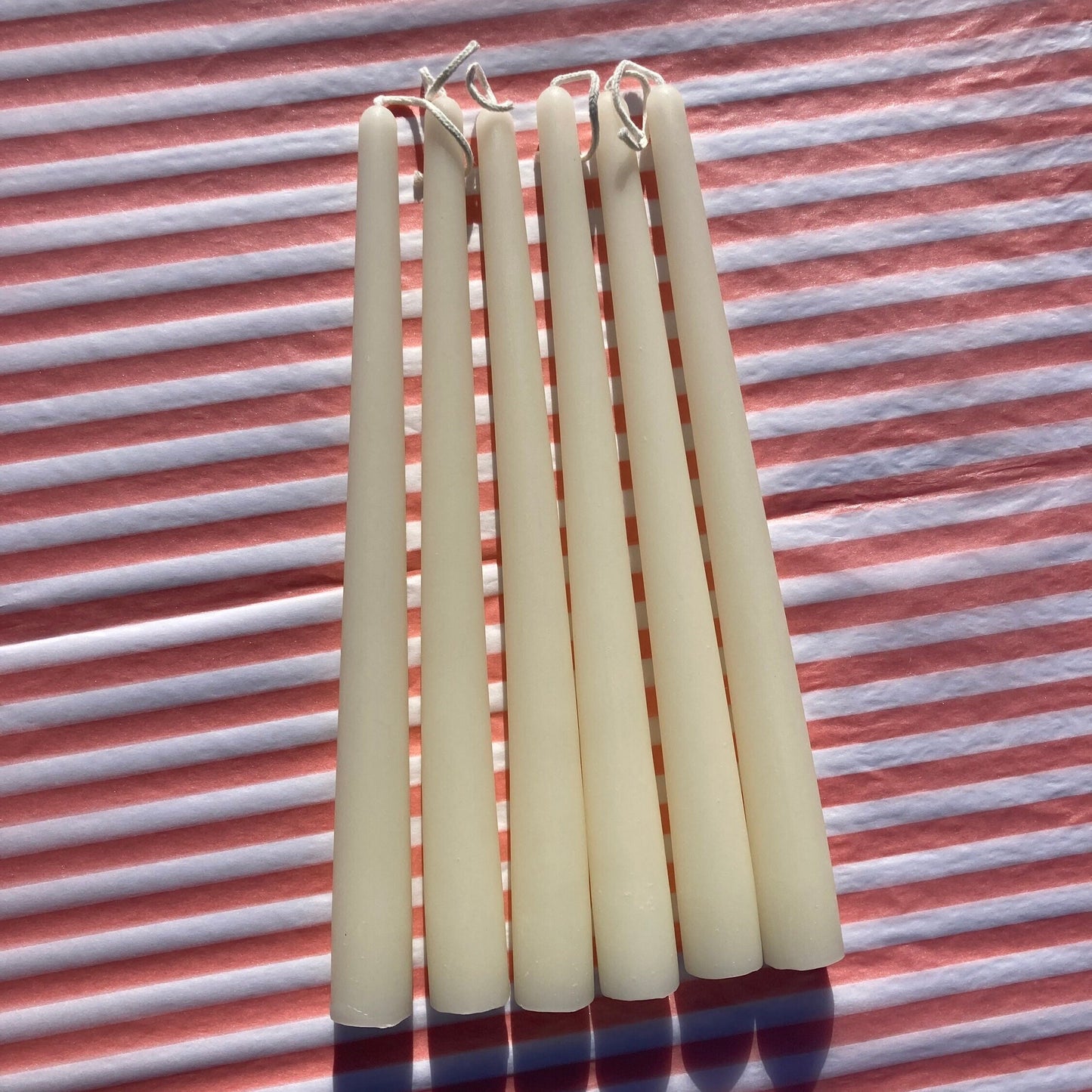 Pure Beeswax Taper Candles - 9.5 Inch Tall - 7/8th Inch Diameter - Yellow, Ivory & Black Beeswax - Hand Dipped Style Taper