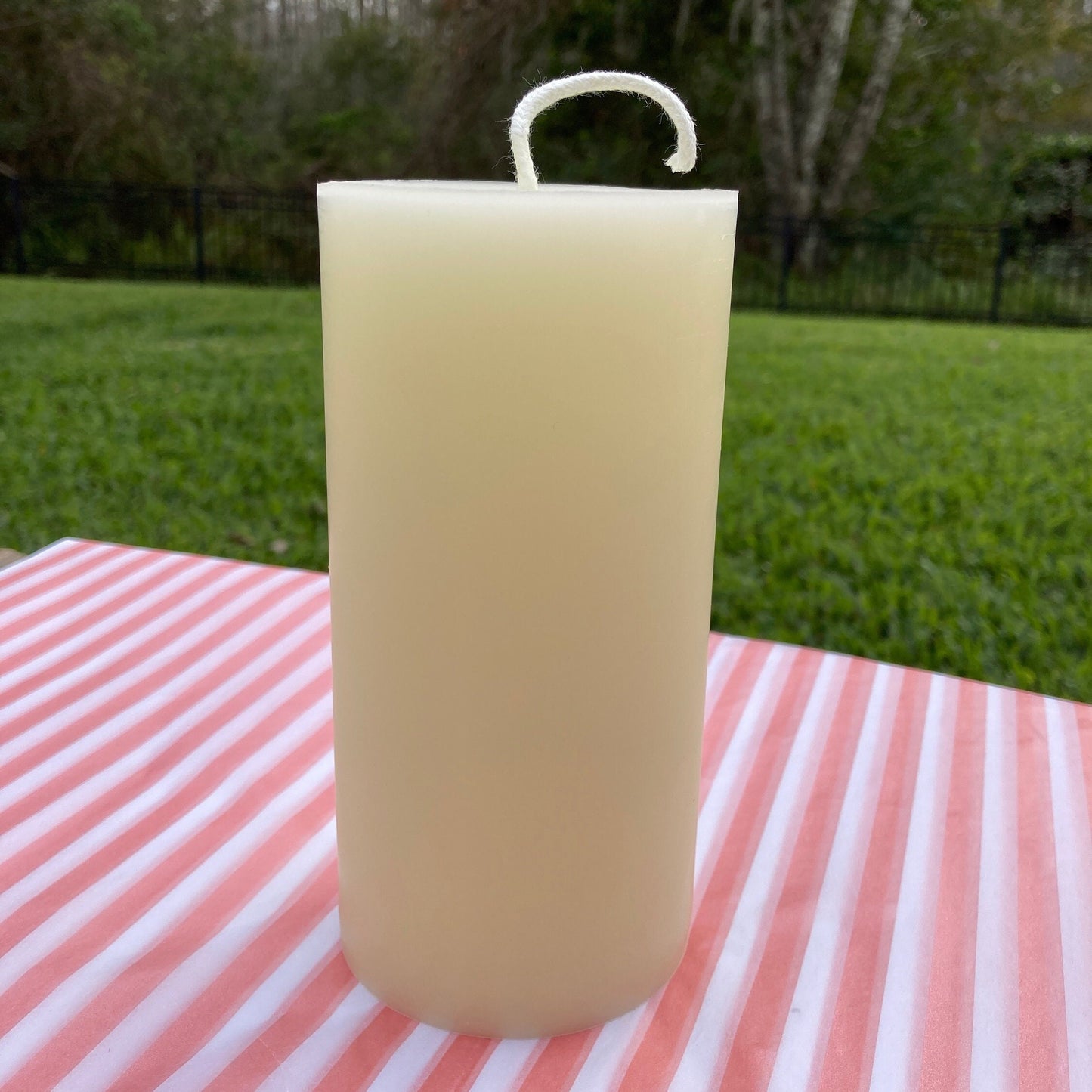 3" x 6" Beeswax Pillar Candle - Handmade by Beekeepers Using 100% Pure Beeswax - Yellow and Ivory White Beeswax