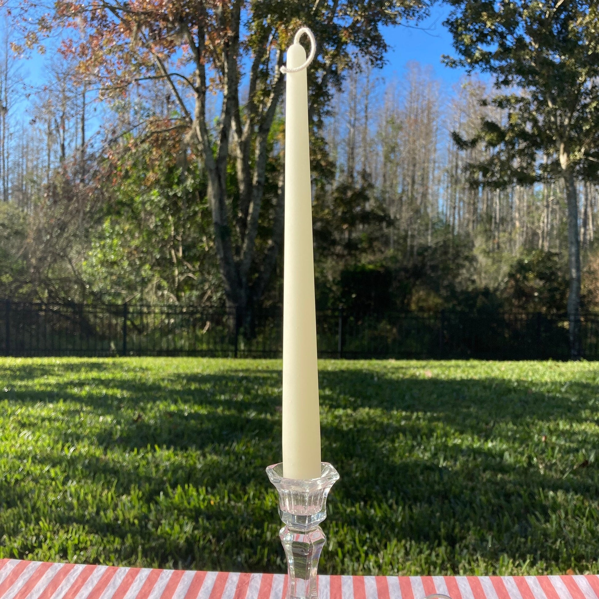 Pure Beeswax Taper Candles - 9.5 Inch Tall - 7/8th Inch Diameter - Yellow, Ivory & Black Beeswax - Hand Dipped Style Taper